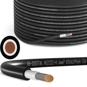5M De Câble Solaire 6MM2 Noir
